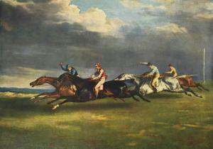 Flying gallop falsified Jean Louis Théodore Géricault